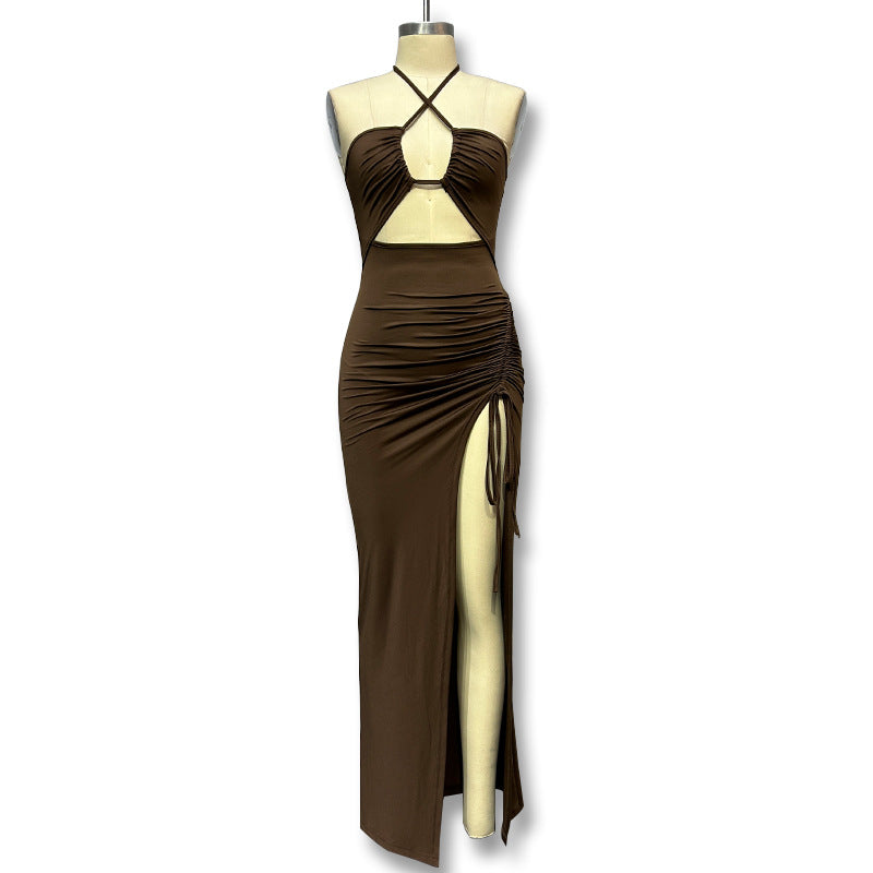 Damen Elegantes und figurbetontes Wickelkleid mit seitlichem Schlitz Drune