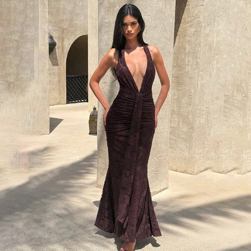 Damen Elegant drapiertes Abendkleid Drune