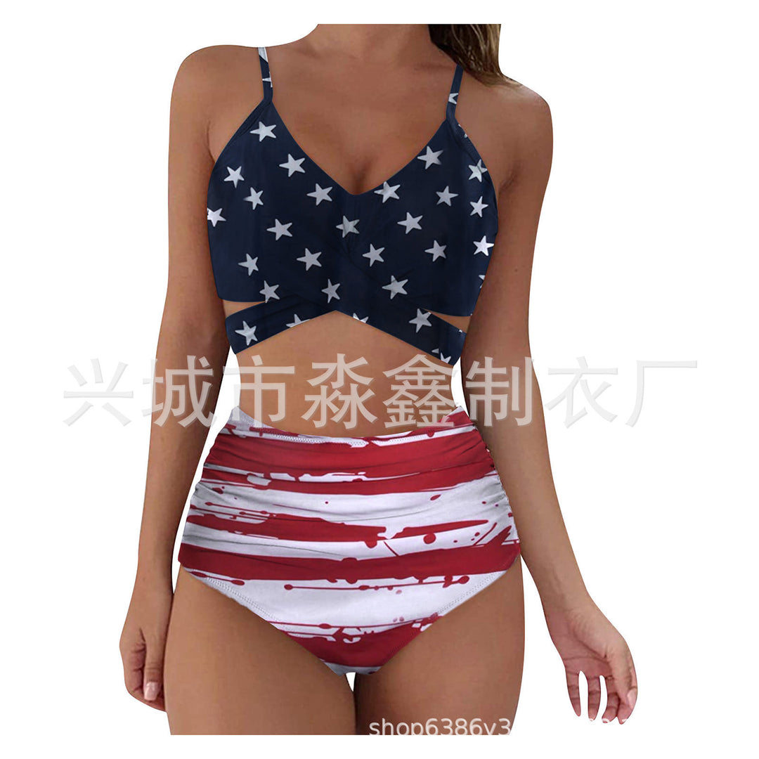 Damen Crop-Top Bikini-Set mit geflochtenem Design Drune