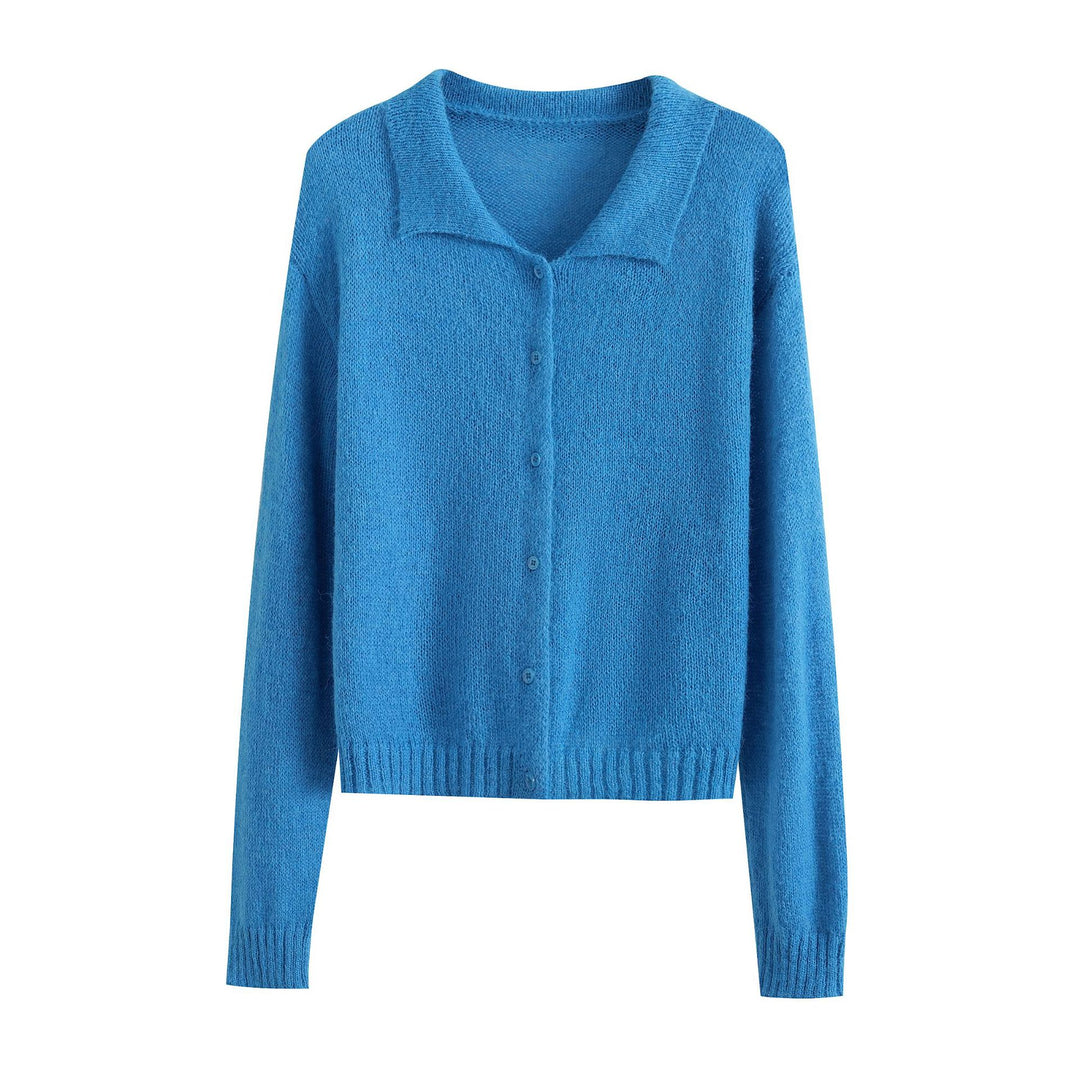 Damen modische Strickjacke mit eleganter Knopfleiste Drune