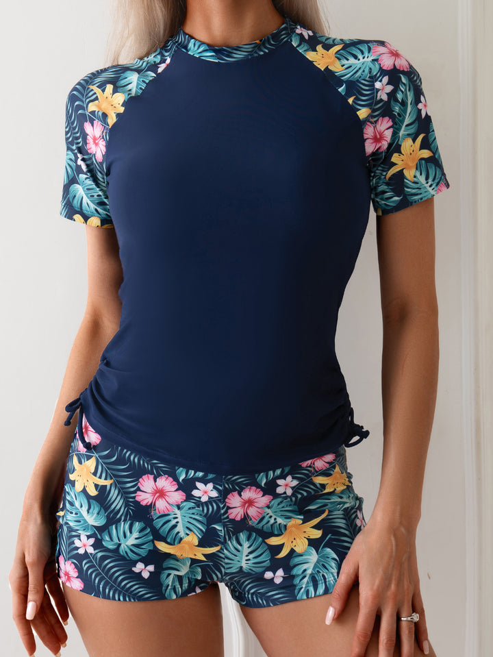 Damen UV-Schutz Badeset mit floralem Design und sportlicher Passform Drune