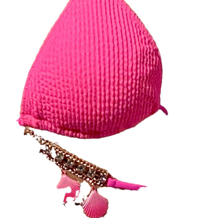 Damen Triangel-Bikini mit dekorativen Quasten und Goldakzenten Drune