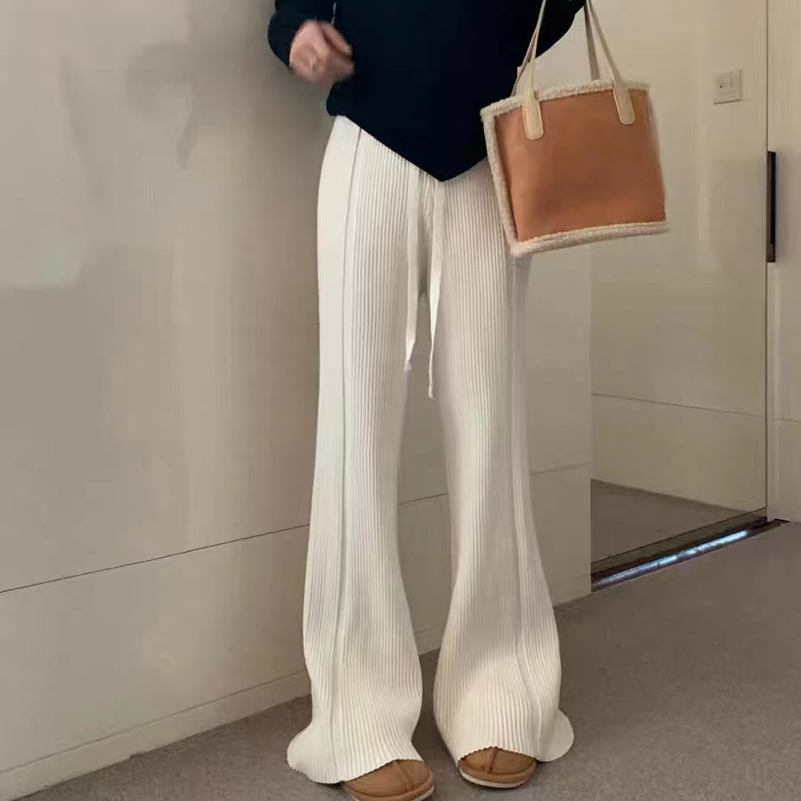 Damen Bequeme Plissee-Hose mit elastischem Bund und weitem Bein Drune
