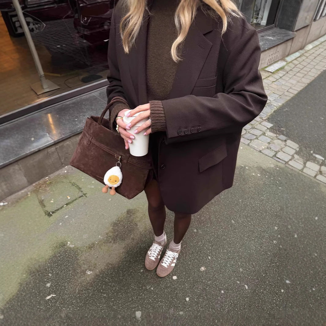 Damen Oversized Blazer aus weichem Wollmix Drune