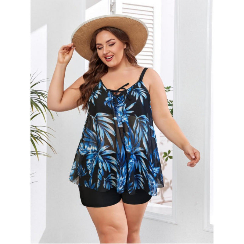 Damen Tankini-Set mit floralem Oberteil und figurbetonendem Unterteil Drune