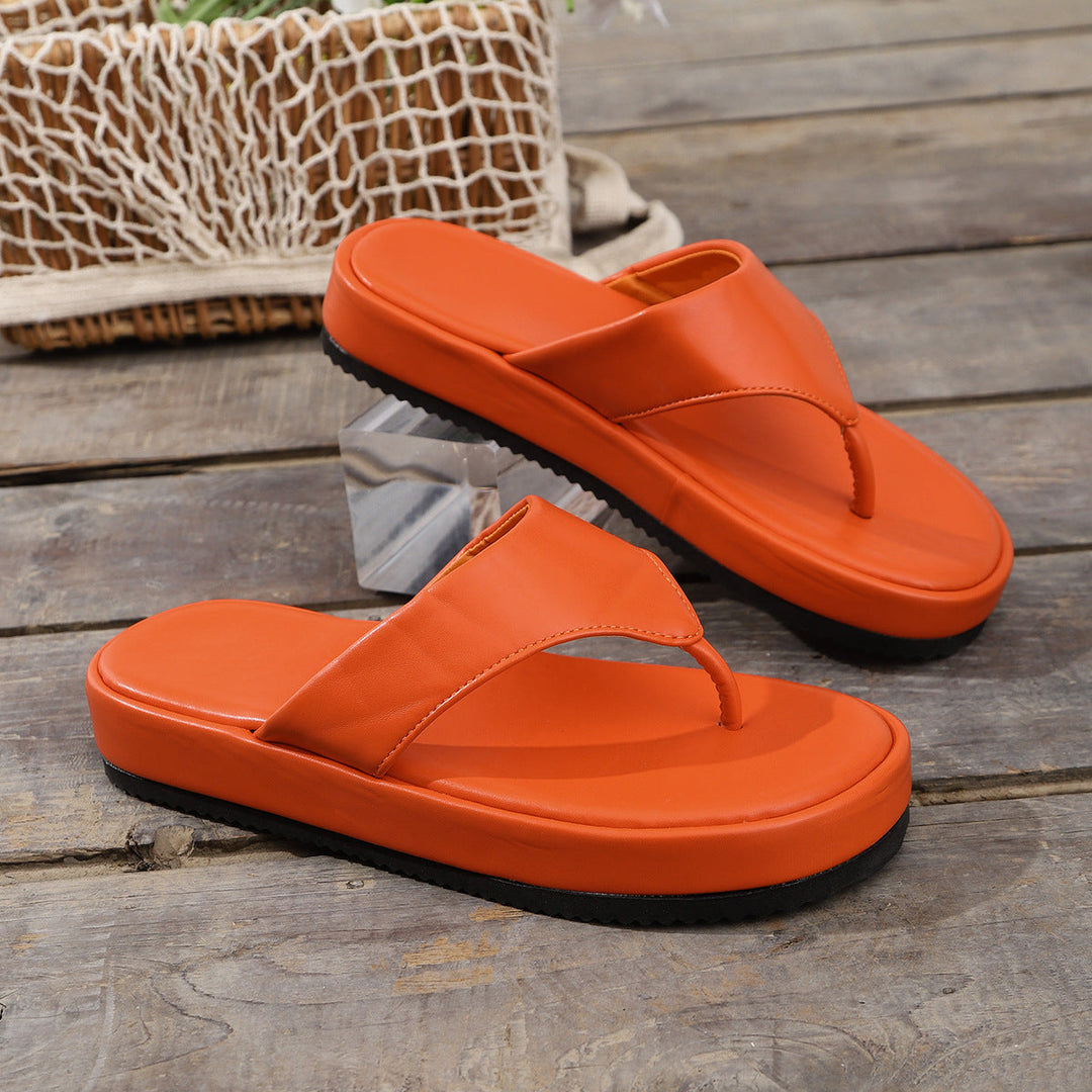 Damen Bequeme Zehentrenner-Sandalen mit ergonomischem Fußbett und rutschfester Sohle Drune