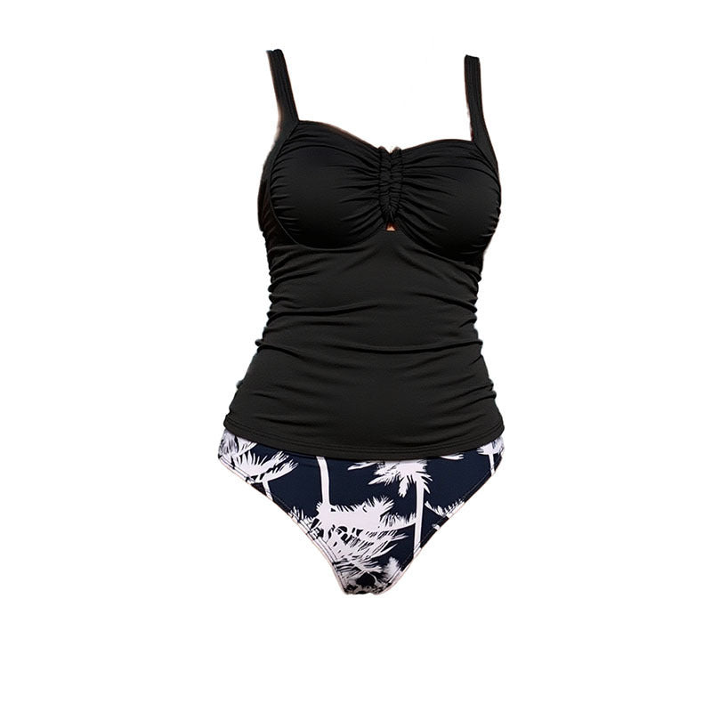 Damen Tankini-Set mit raffiniertem Raffung-Detail und floralem Muster Drune