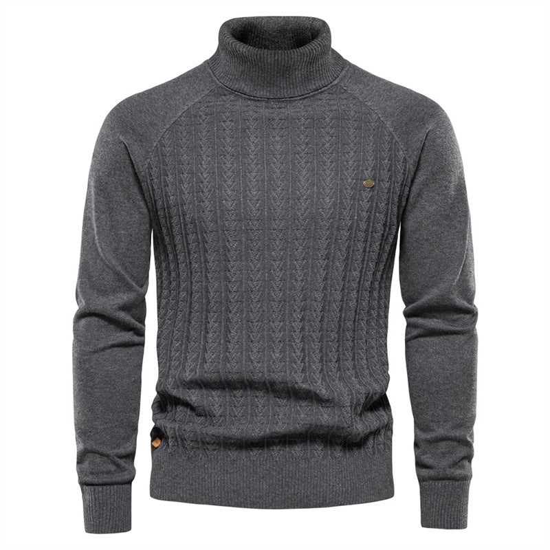 Herren Strickpullover mit modischem Stehkragen und strukturiertem Design Drune