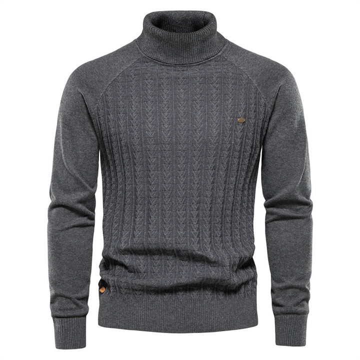 Herren Strickpullover mit modischem Stehkragen und strukturiertem Design Drune