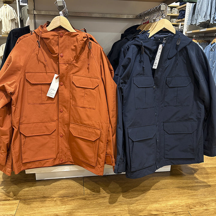 Drune | Vintage Winddichte Arbeitsjacke Mit Kapuze Und Mehreren Taschen