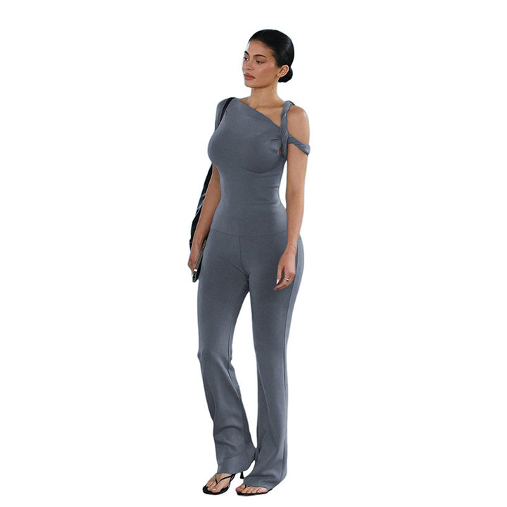 Damen Trendiger Jumpsuit mit asymmetrischem Design und elegantem Träger Drune