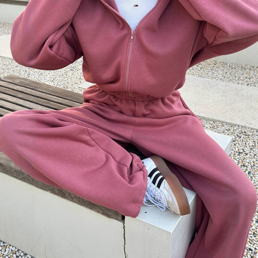 Damen Freizeit-Loungewear-Set aus weichem Fleece Drune