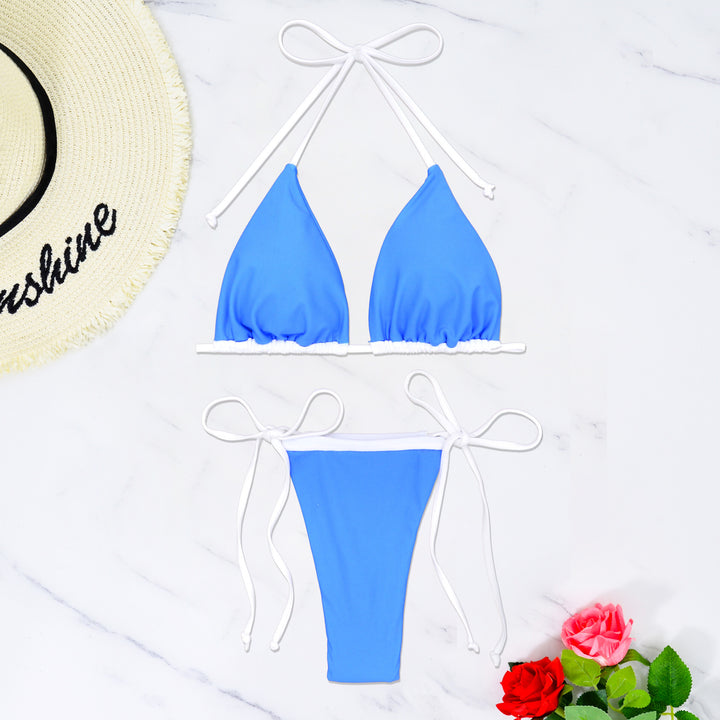 Damen Triangel-Bikini mit verstellbaren Trägern und raffinierten Rüschendetails Drune