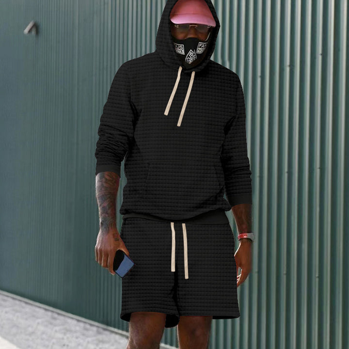 Herren lässiger Kapuzenpullover und Shorts Set aus atmungsaktivem Material Drune