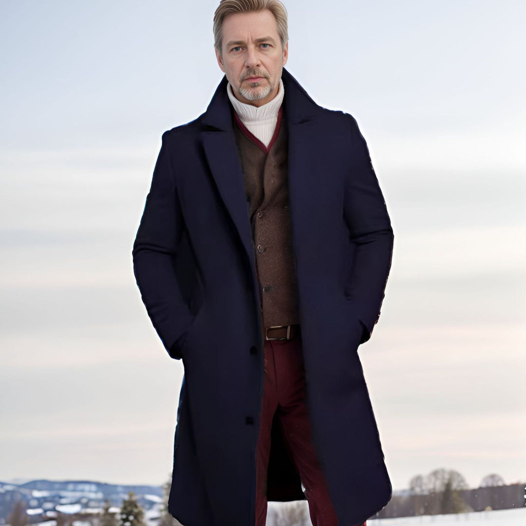 Herren eleganter Wollmantel Drune