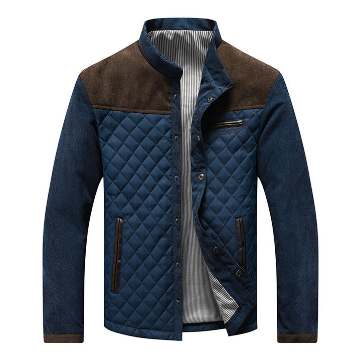 Herren gesteppte Freizeitjacke mit modischem Kragen Drune