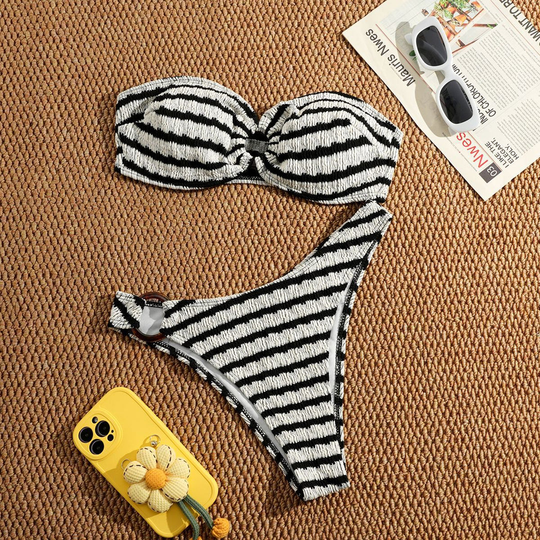 Damen Bandeau-Bikini mit strukturiertem Design Drune
