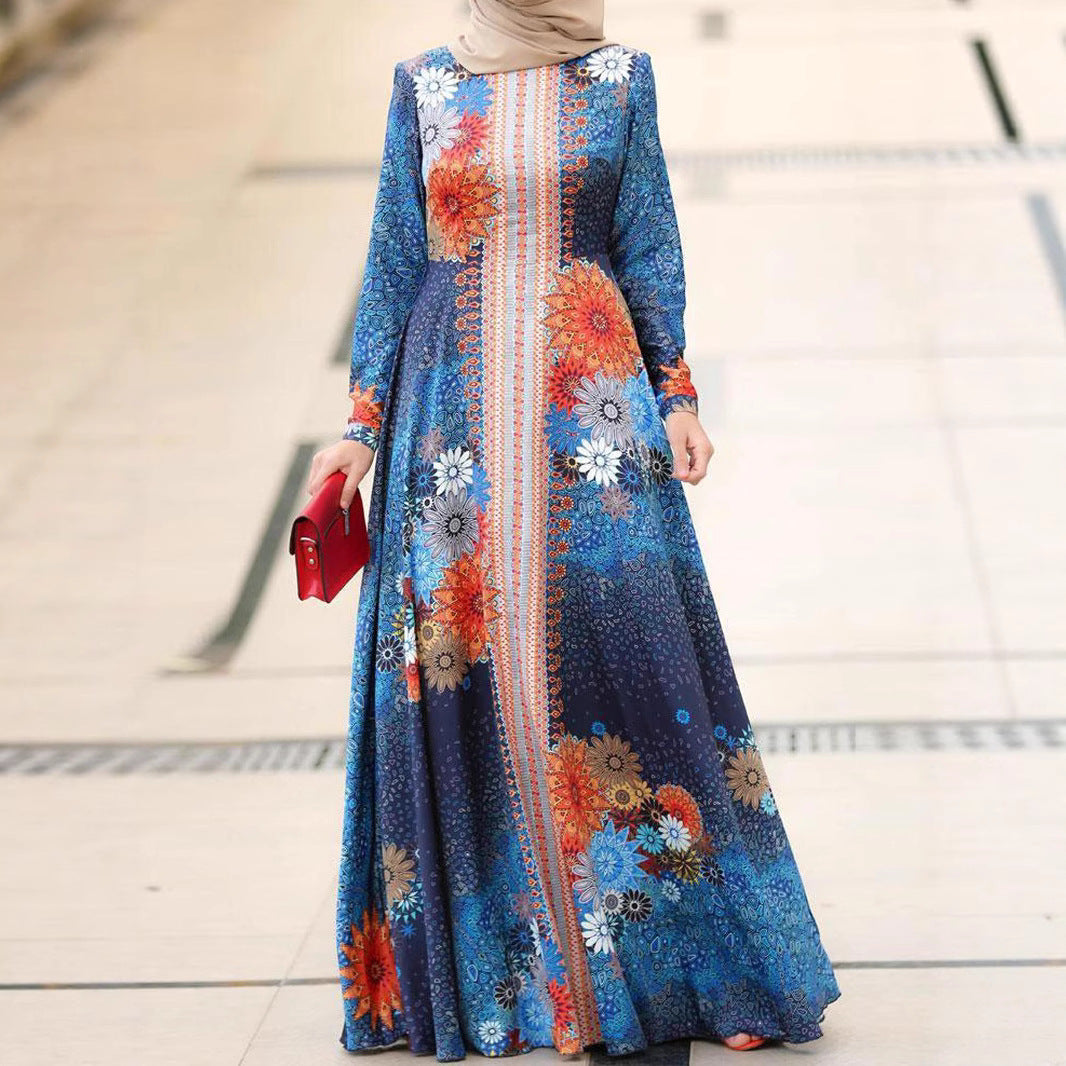 Damen Maxikleid mit floralen Akzenten und elegantem, fließendem Schnitt Drune