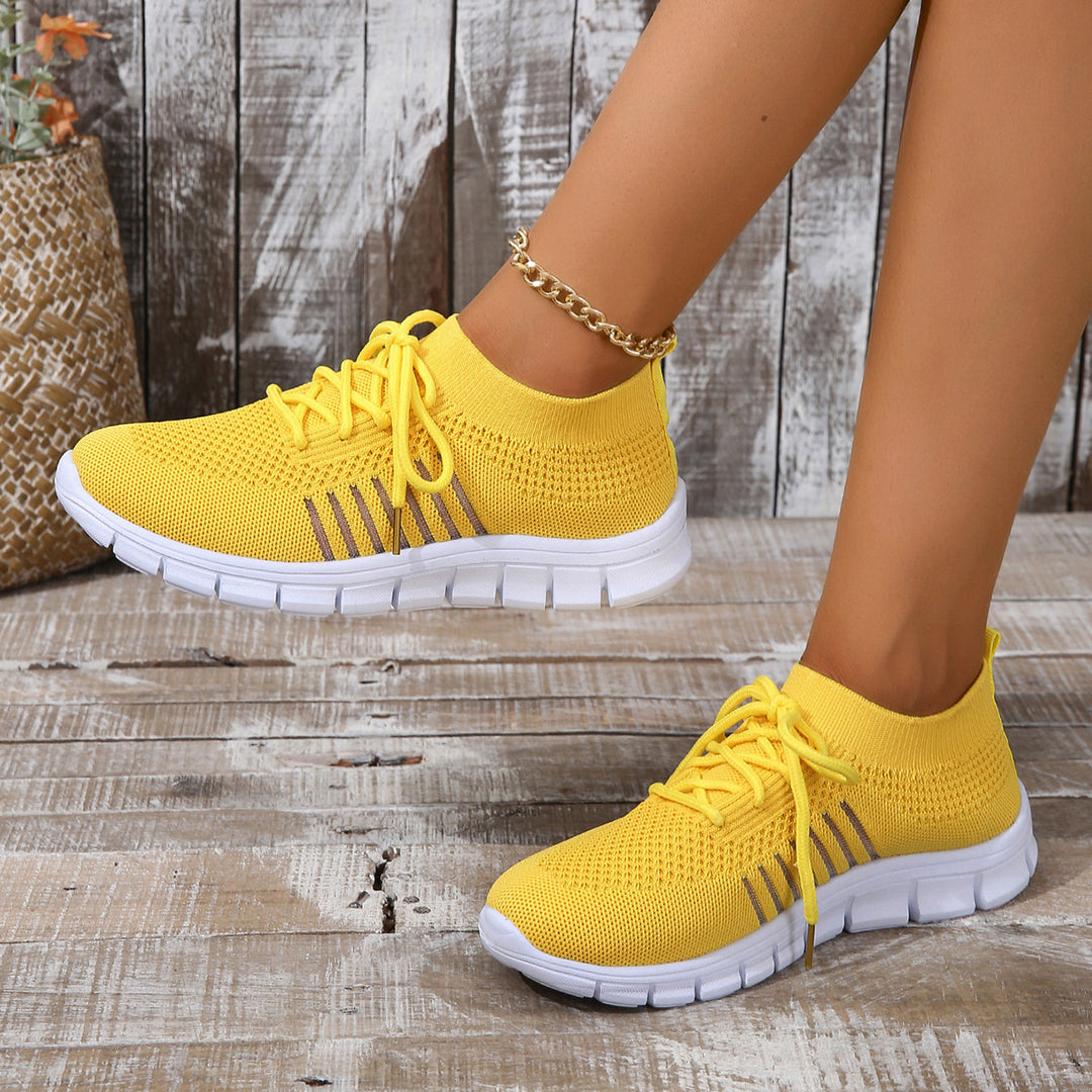 Damen komfortable und atmungsaktive Sneaker mit elastischem Netzstoff Drune