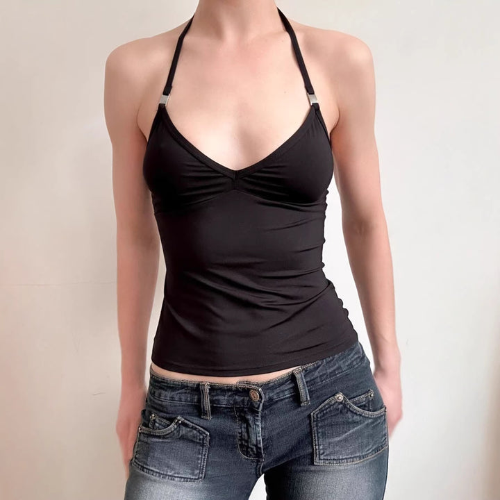 Damen Sportliches Spaghetti-Trägertop mit eleganten Akzenten Drune