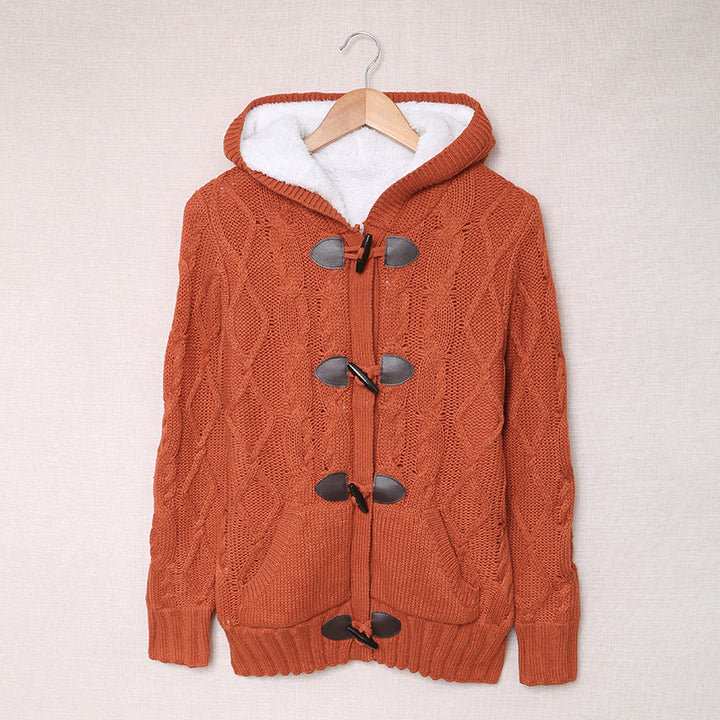 Damen Strickjacke mit hohem Kragen und bequemen Knopfdetails Drune