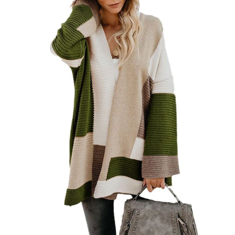 Damen modische Cardigan mit weichem Strick und geräumigen Ärmeln Drune