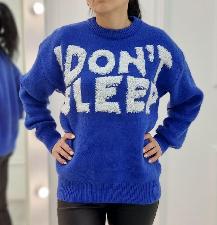 Damen Kuscheliger Statement-Pullover mit Motiv Drune