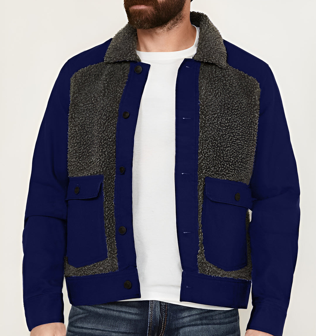 Herren vielseitige und stylische Outdoor-Jacke mit Teddyfell-Elementen Drune