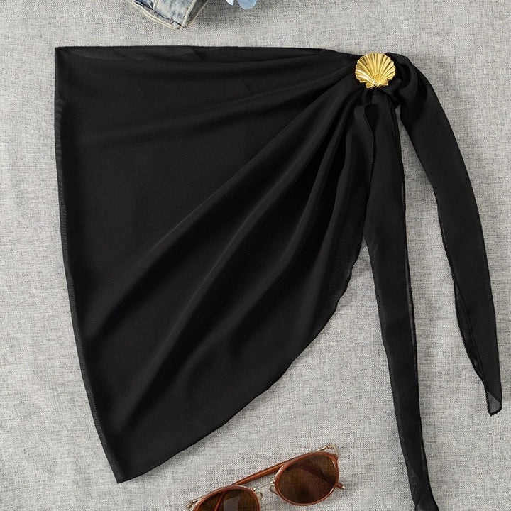 Damen Strandrock mit raffiniertem Knoten und dekorativer Muschelapplikation Drune