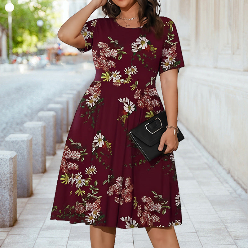 Damen Midikleid mit floralem Design und elegantem Schnitt Drune