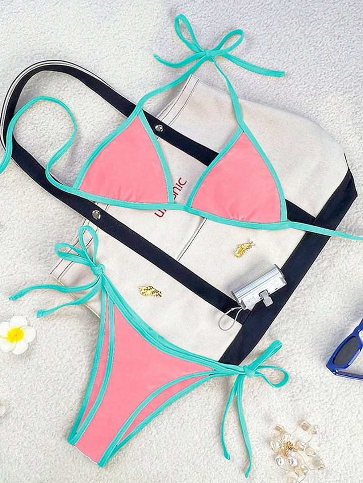 Damen Triangel-Bikini mit verspielten Schleifendetails Drune