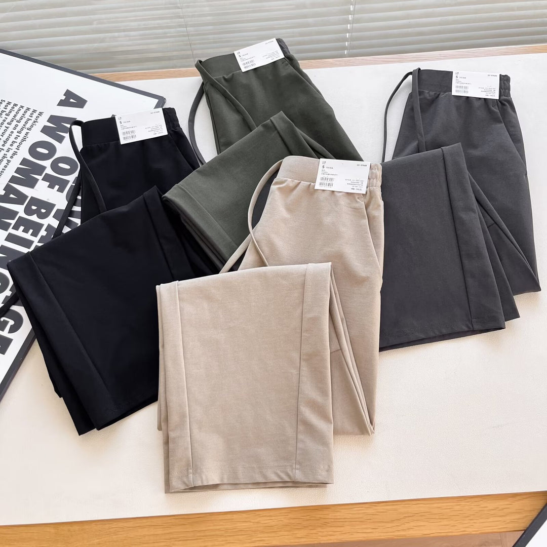 Damen lässige Chino-Hose mit elastischem Bund Drune