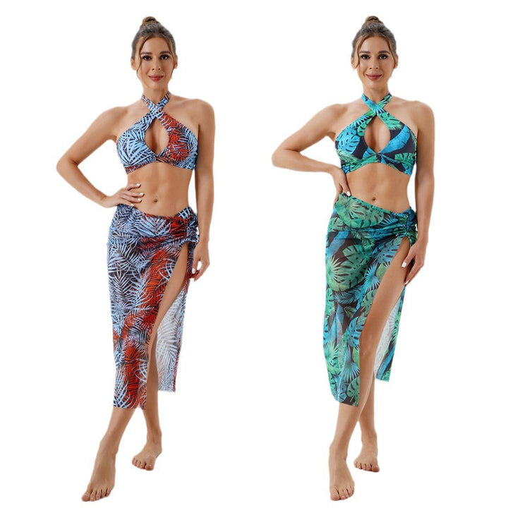 Damen Modischer Bikini mit transparenter Strandpareo Drune