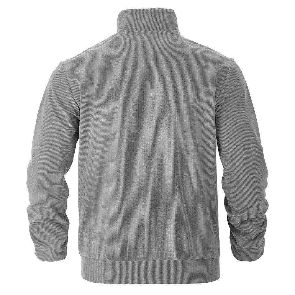 Herren lässige Cordjacke mit Kapuze und praktischen Brusttaschen Drune