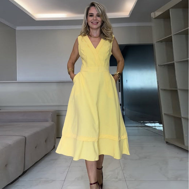 Damen Midi-Kleid mit schmeichelndem Schnitt und praktischen Taschen Drune