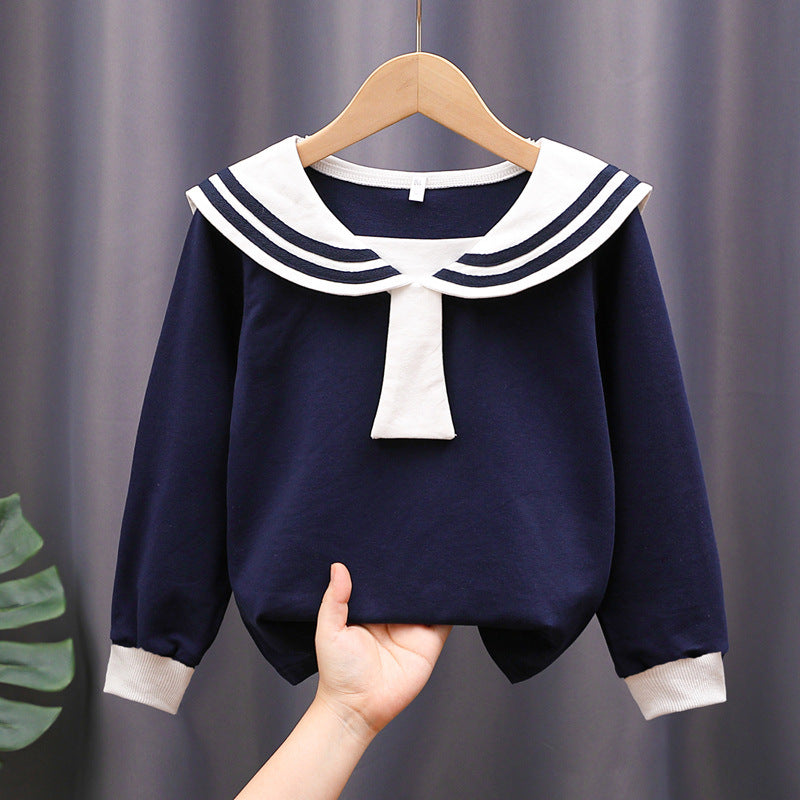 Mädchen Matrosen Sweatshirt mit stylischem Kragen Drune