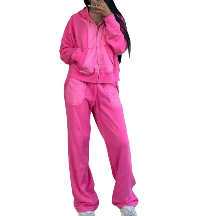 Damen lässiger Hoody- und Freizeithosen-Set Drune