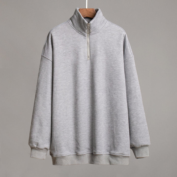 Damen Sportlicher Stehkragen Pullover Drune