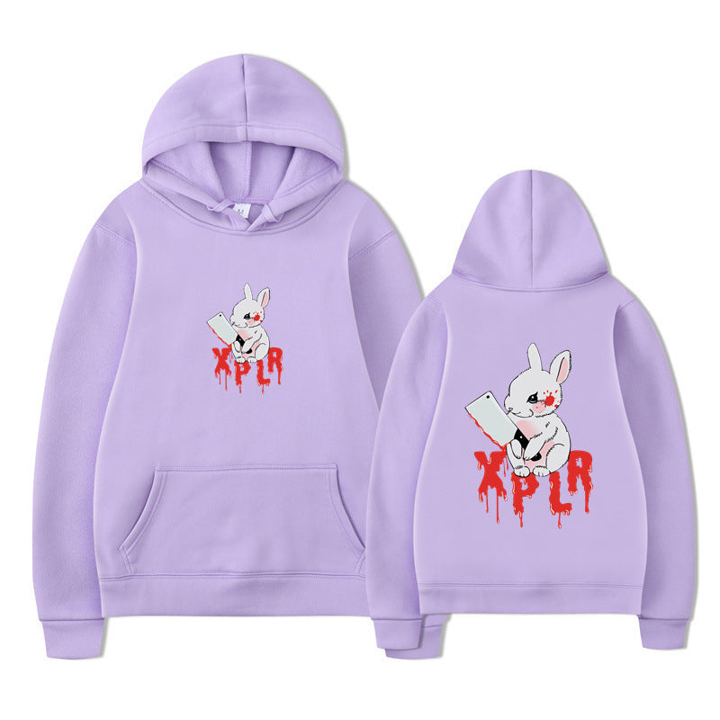 Damen Kapuzensweater mit auffälligem Cartoon-Motiv und bequemer Passform Drune