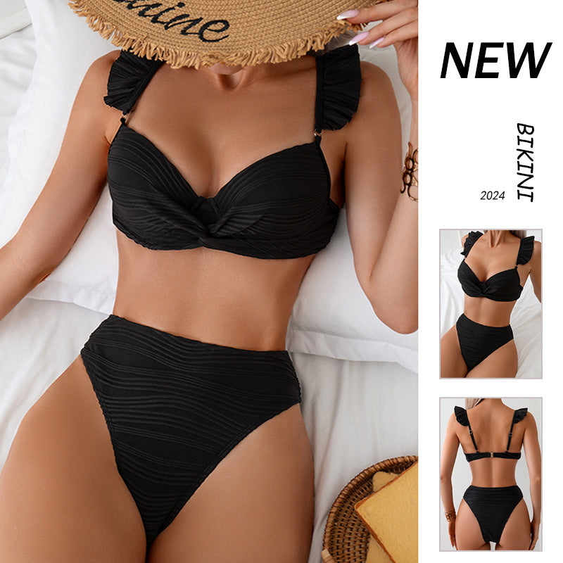Damen Bikini-Set mit eleganten Raffungen und bequemen Trägern Drune