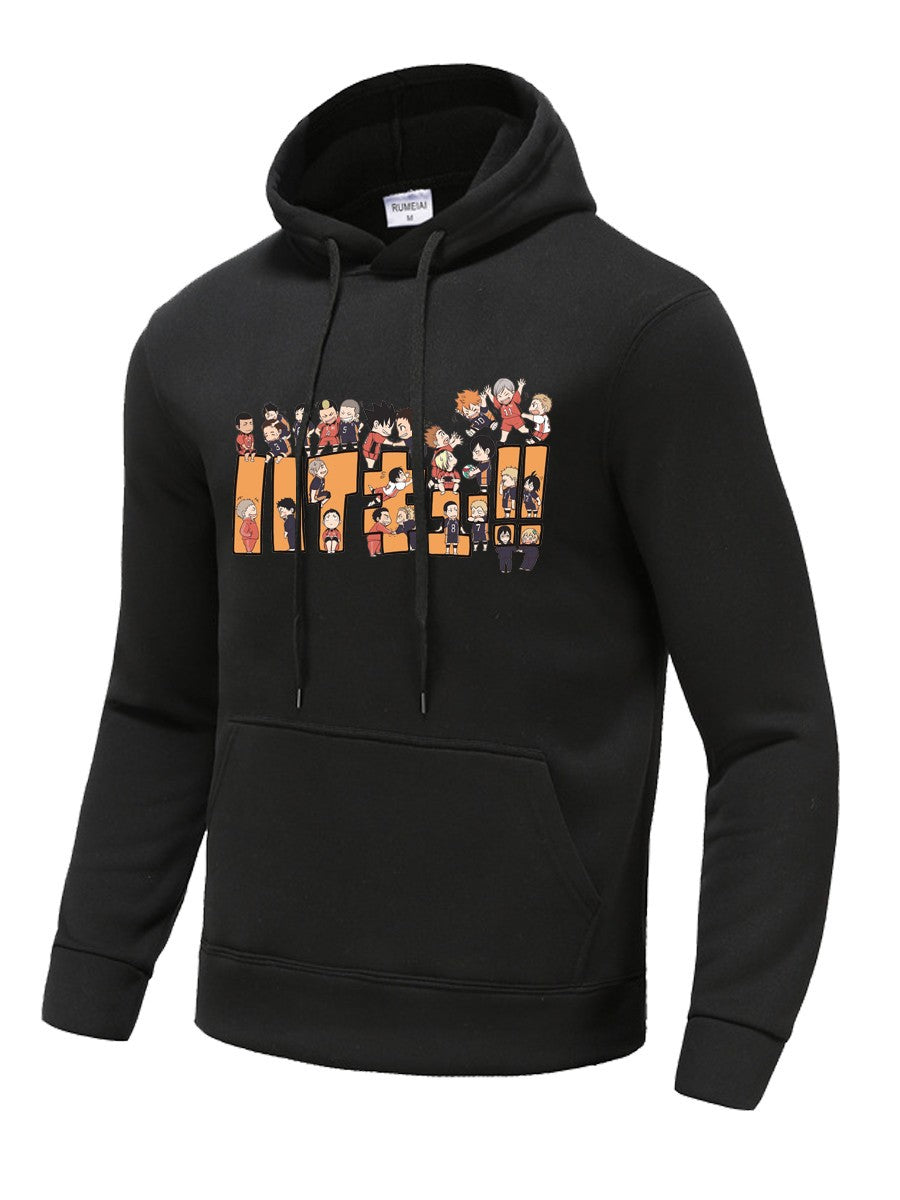 Damen Kapuzenpullover mit buntem Anime-Druck Drune