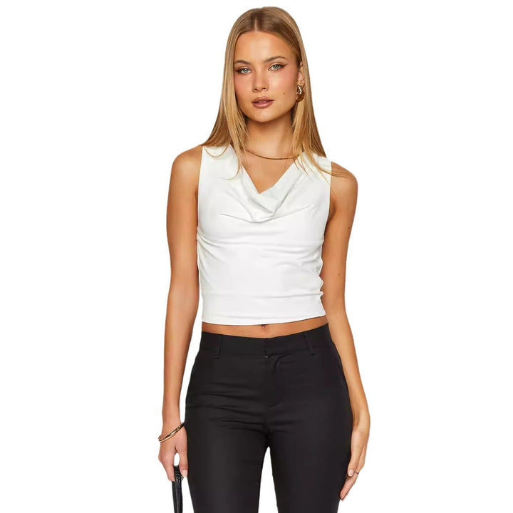 Damen Elegantes Cowl Neck Top mit figurbetontem Schnitt Drune