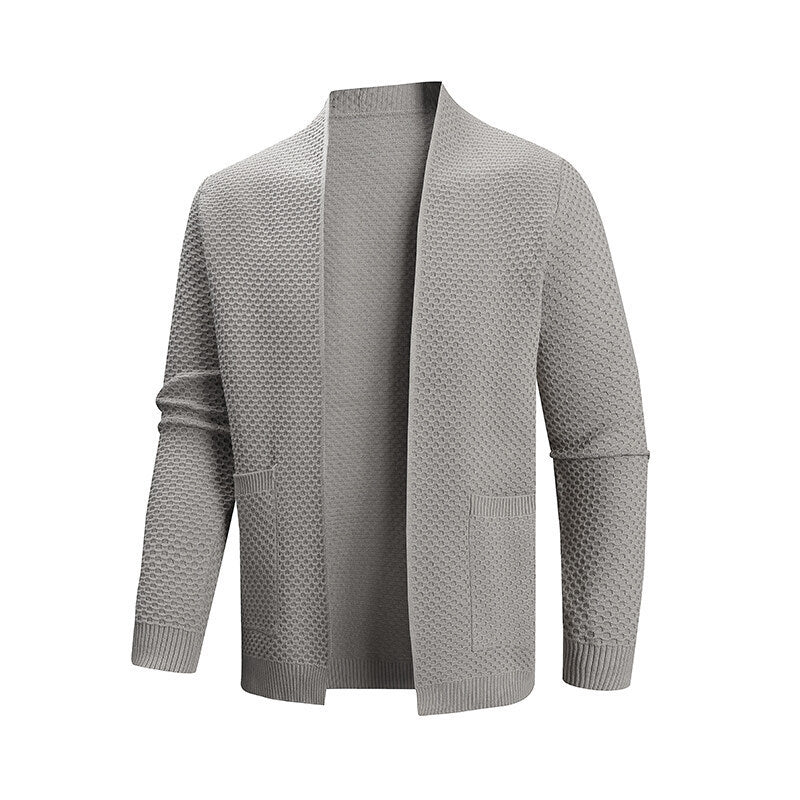 Herren Strickjacke mit offenem Kragen Drune