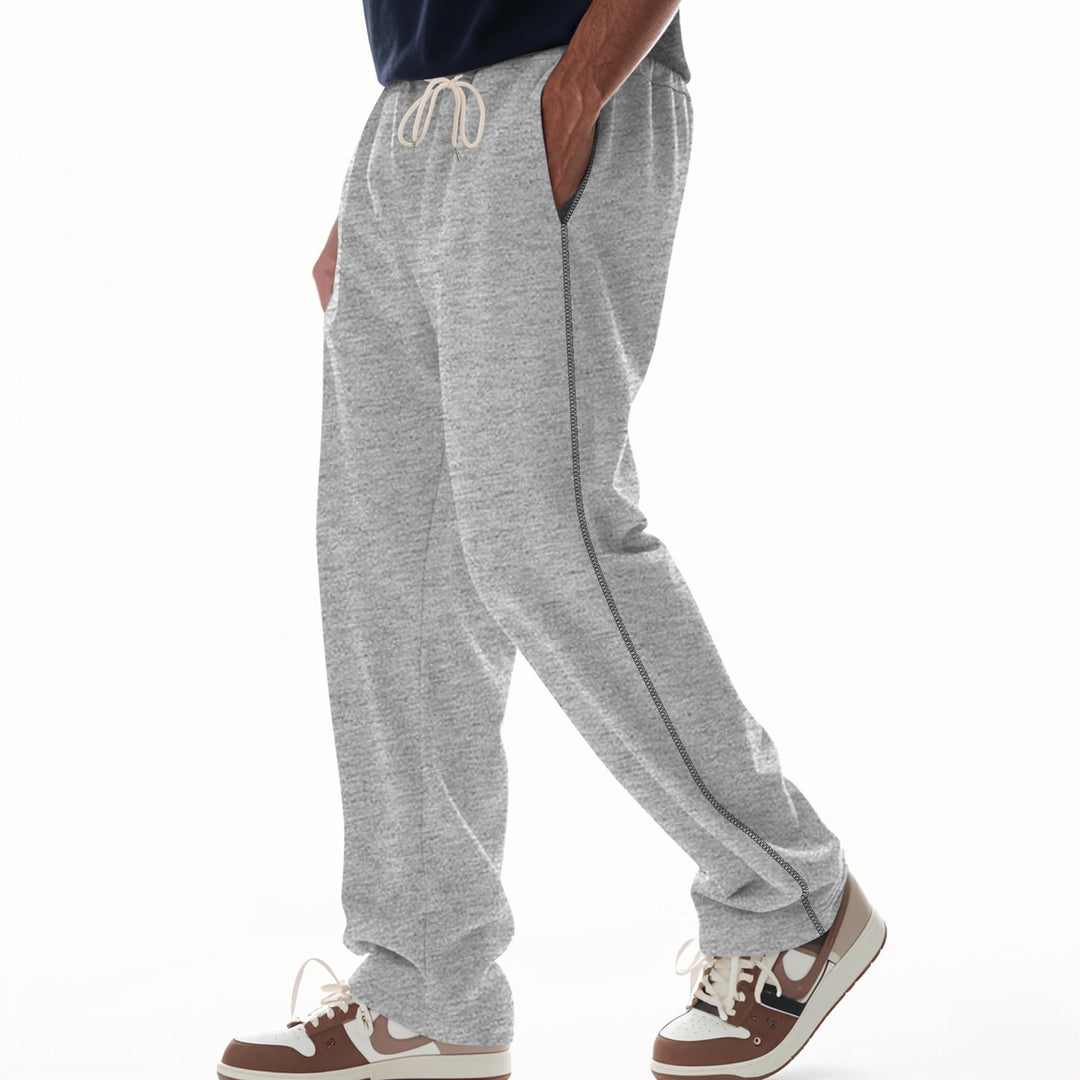 Herren nan locker sitzende Sweatpants mit seitlicher Ziernaht, elastischem Komfortbund und tiefen Eingrifftaschen Drune