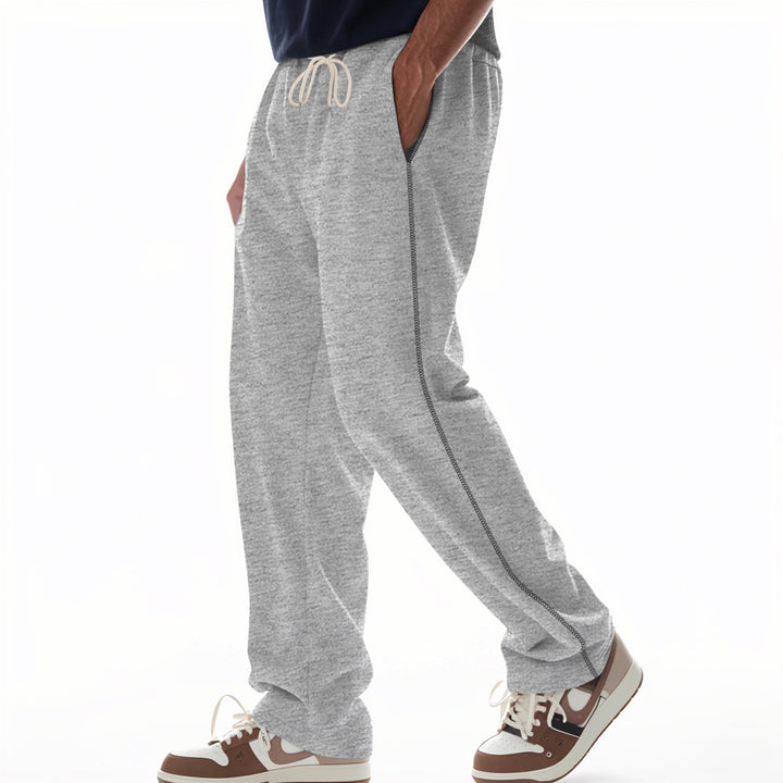 Herren nan locker sitzende Sweatpants mit seitlicher Ziernaht, elastischem Komfortbund und tiefen Eingrifftaschen Drune