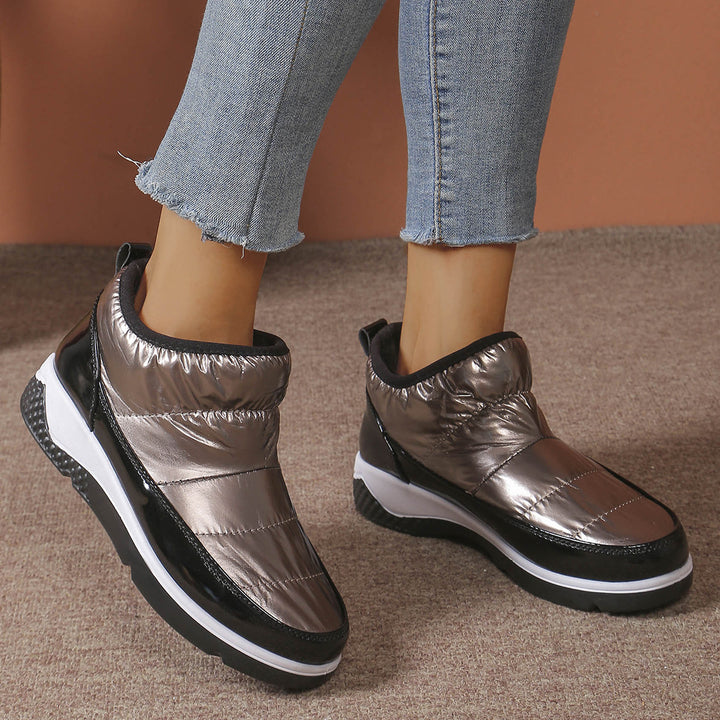 Damen nan gesteppte gefütterte Slip-On Winter-Sneaker mit elastischem Schaft und gepolstertem Komfortfußbett Drune