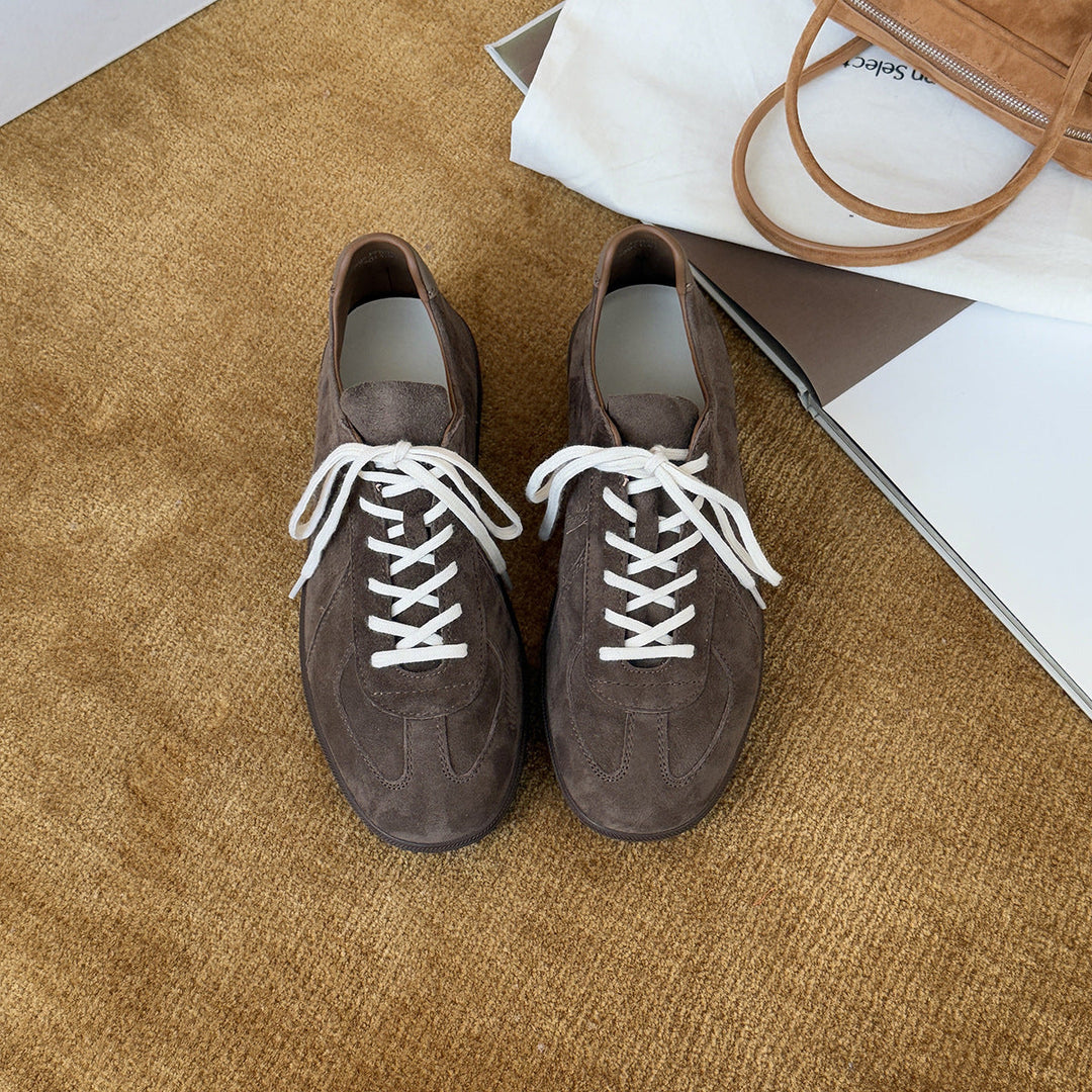Damen Sportliche Sneakers aus hochwertigem Wildleder mit atmungsaktiver Innenstruktur und elastischer Schnürung Drune