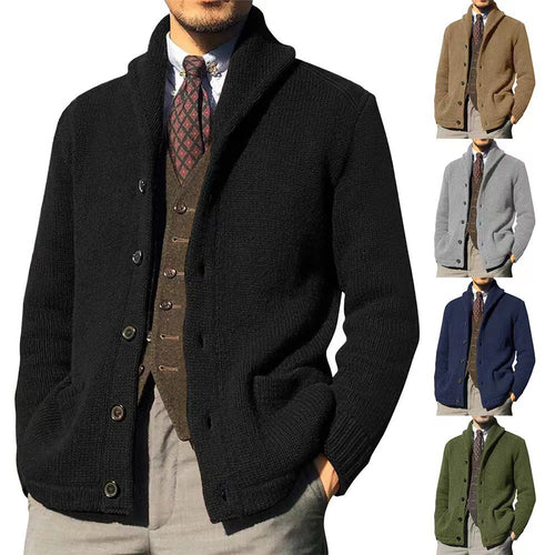Herren Struktur Strickjacke Pullover Drune