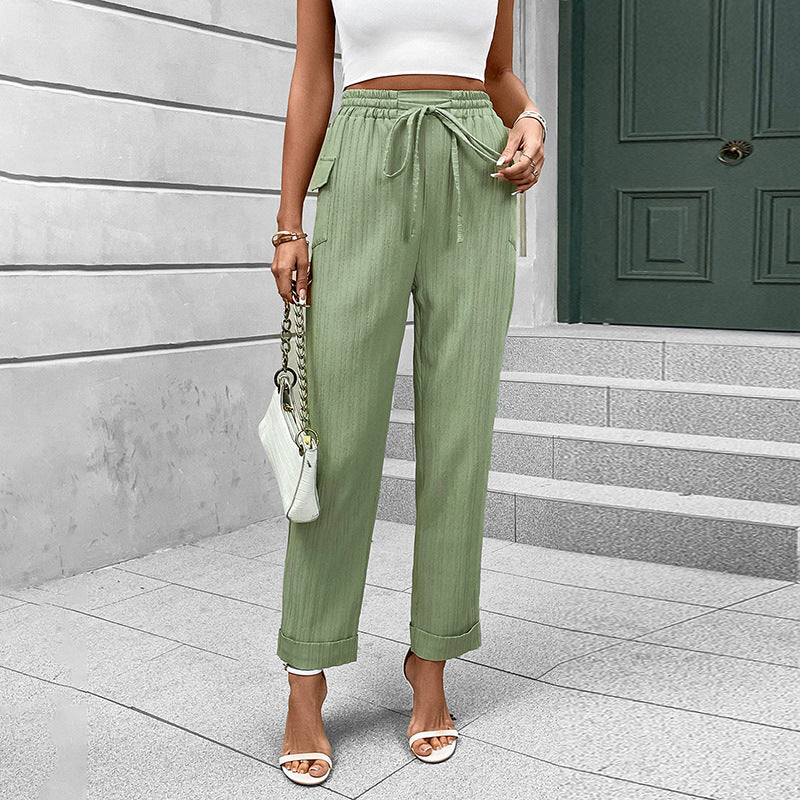 Damen weite Freizeithose mit elastischem Bund und praktischen Taschen Drune