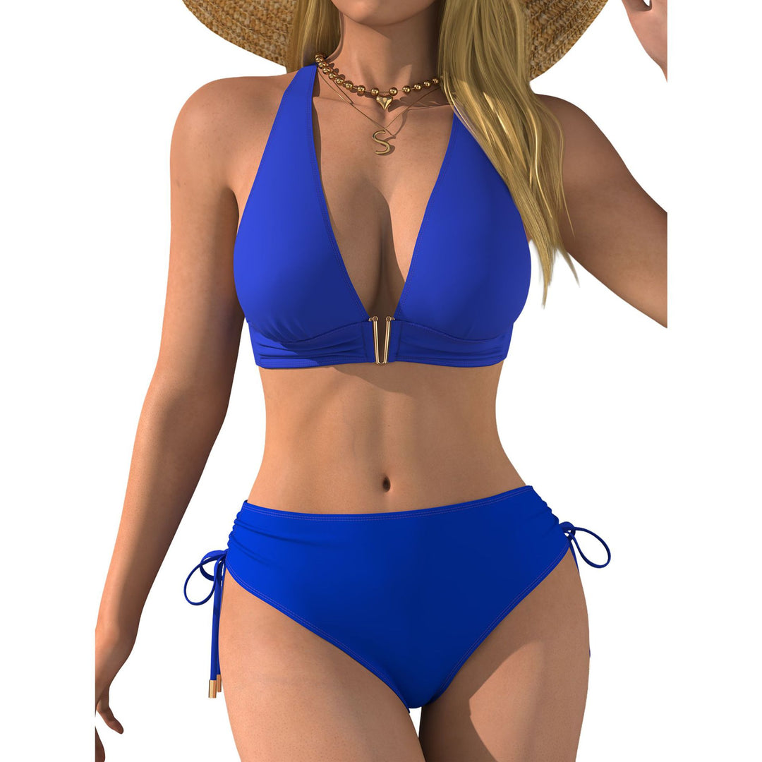 Damen Bikini-Set mit tiefem V-Ausschnitt und regulierbarem Seitenband Drune